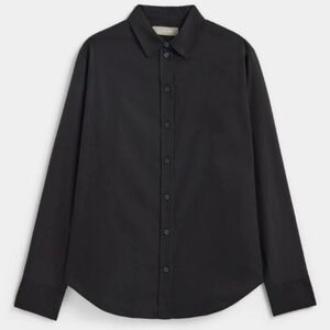 Everlane Woman's The Must-Have Shirt in Silky Cotton Button Down In Black Sz 4